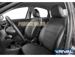 Авточехлы Rival задняя спинка 40/20/40, рисунок Строчка для Volkswagen Tiguan II комплектация со столиками 2017-