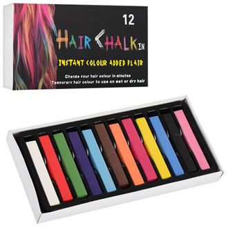 Цветные мелки Hair-Chalk для окраски волос 12 шт.