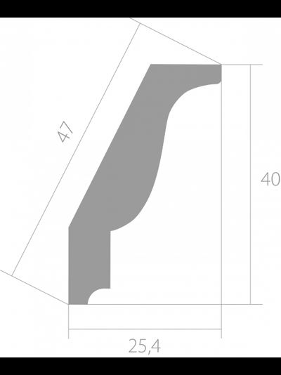 Потолочный карниз Ultrawood CR0025, из ЛДФ-декора, под покраску, 2.44 м.