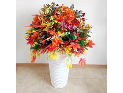 Яркая, осенняя цветочная композиция из искусственных цветов Ассорти №НП018