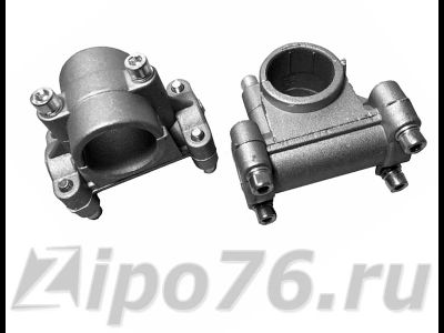 Кронштейн крепления ручки газа бензокосы под штангу 26 мм с резиновой втулкой