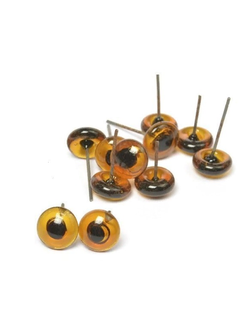 Стеклянный глаз для игрушек, 8 мм, коричневый цвет