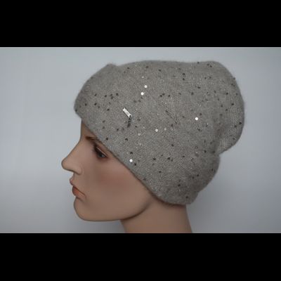 Бежевая женская шапка с отворотом Vizio Италия 6943 CRY