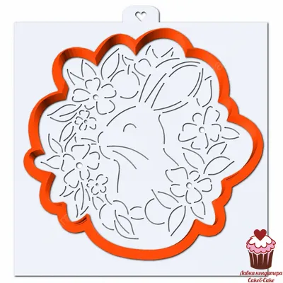 Трафарет+форма "Зайка в венке"