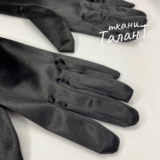 Перчатки атласные (длинные), цв. Черный, ST-6605