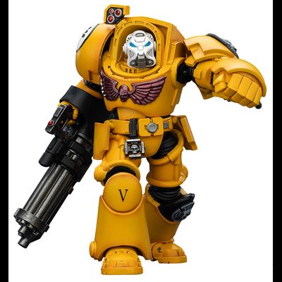 Терминатор Имперских Кулаков (Warhammer 40K) - КОЛЛЕКЦИОННАЯ ФИГУРКА 1/18 Imperial Fists Terminator with Power Fist and Assault Cannon (JT03172) - JOYTOY