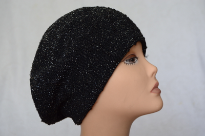 Черный берет женский вязаный Vizio Италия 6607 фото