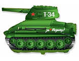 Шар (31&#039;&#039;/79 см) Фигура, Танк T-34, Зеленый, 1 шт.