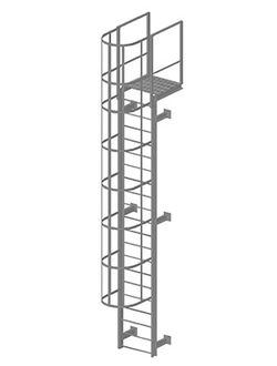 ЛЕСТНИЦА П1-2 ВЕРТИКАЛЬНАЯ  (с тоннельным ограждением)