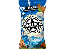 Фишка Гренки со вкусом Альпийская сметана с луком, в упаковке 120 гр