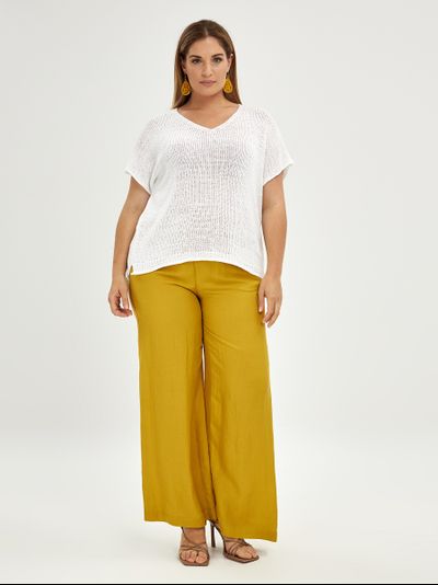 Топ летний вязанный с V - образном вырезом