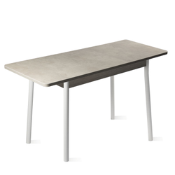 Орион 4 стол раздвижной 900/1250*600*750 бежевый камень/белый муар 2.1