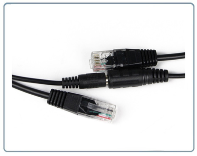 Сплиттер питания и Ethernet для систем IP видеонаблюдения, смешивает питание от 5 -60 В и Ethernet для передачи по кабелю Витая пара 5 категории до 40 метров, пара