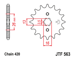 Звезда ведущая JT JTF563.16 (JTF563-16) (F563-16)