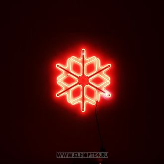 Гирлянда светодиодная "Снежинка красная" LED 60х60 см.