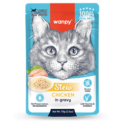 Wanpy Cat (Ванпи кэт) Влажный корм  для кошек  Курица в собственному соку, 70 г