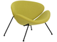 Кресло дизайнерское DOBRIN EMILY, светло-зеленая ткань AF3, черное основание