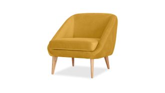 Кресло Семеон в ткани Орион айс тип рогожка, цвет массива - орех, размер 750х800х800 (сидение: 440)