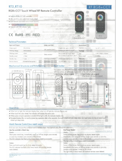 Сенсорный пульт RТ10 4L-RGBW/RGB/MIX/MONO (RF2,4GHz, 4 zone)