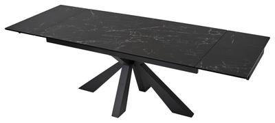 Стол ALEZIO 160 NERO KL-116 Черный мрамор матовый, итальянская керамика/ черный каркас М-City