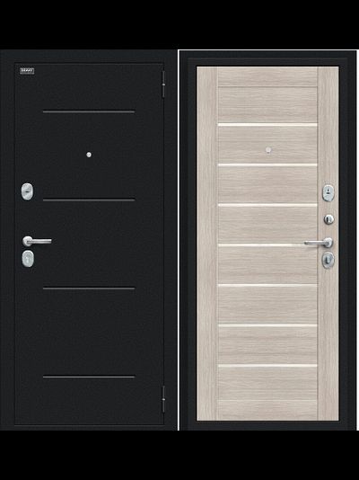 Дверь Входная  "Техно" Cappuccino Veralinga WP/Букле черное