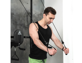 Стойка напольная турник-пресс-брусья DFC POWER TOWER G008 с эспандерами