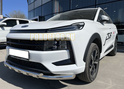 Защита переднего бампера двойная с перемычками d60/42 для JAC JS6 2022-