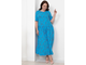 Летнее платье женское прямого силуэта арт. 6028 ( цвет ярко-голубой) Размеры 48-68