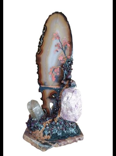 Горка самоцветная на агате "Цветущий сад"