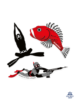Наклейки: Scorpena, Охотник, Фридайвер