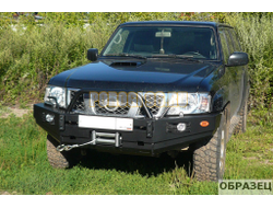 Передний силовой бампер серии Трофи на Nissan Patrol Y61 2004-2010 (02.008.13)