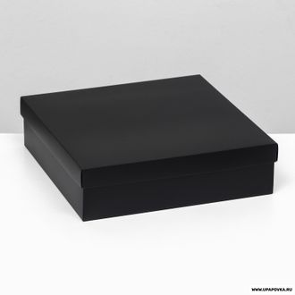 Коробка подарочная Крышка - Дно Черная 30 х 30 х 8 см