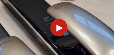 Врезной электронный дверной замок Solity GSP-1000BK GOLD с отпечатком пальца