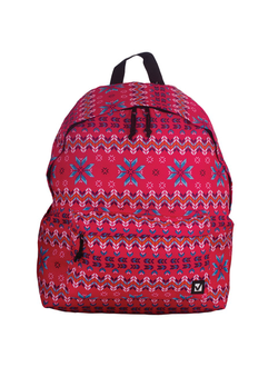 Рюкзак BRAUBERG универсальный, сити-формат, красный, "Узор", 23 литра, 43х34х15 см, 226415