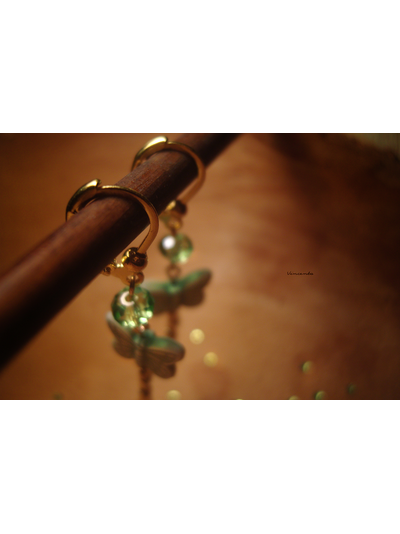 Серьги с бабочками и ключиками &quot;Сказка о Салаточке&quot;