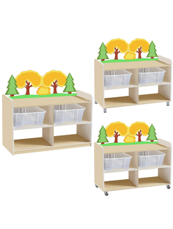 ТУМБА ДЛЯ ИГРУШЕК И ПОСОБИЙ 22 ОДНОСТОРОННЯЯ С 2-МЯ КОНТЕЙНЕРАМИ