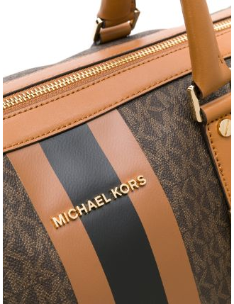 Дорожная сумка через плечо Майкл Корс с логотипом коричневая