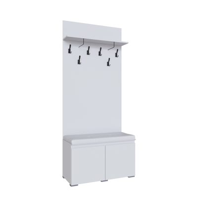 Прихожая Плейона Тумба с вешалкой белая (ТЭКС)