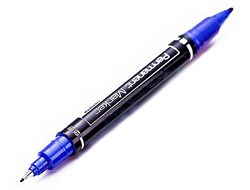 Маркер двухсторонний 2В1 - Permanent Market Deli Blue