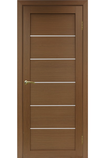 OPTIMA PORTE/ TURIN 506 ОРЕХ КЛАССИЧЕСКИЙ/ САТИН СВЕТЛОЕ. ПОЛОТНО ОСТЕКЛЕННОЕ