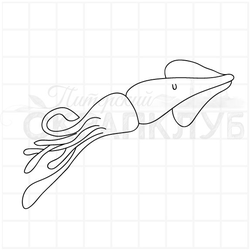 Штамп для творчества  кальмар