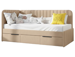 Детская кровать «Элла» 90х200 см ткань Teddy 008 Бежевый