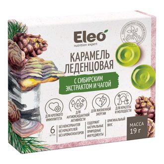 Карамель леденцовая с сибирским экстрактом и чагой, 19г (Eleo)