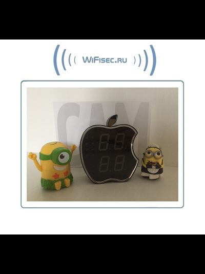 IP видеоняня WiFi (Часы настольные, яблоко)  с аккумулятором с DVR, HD (CamVIP)