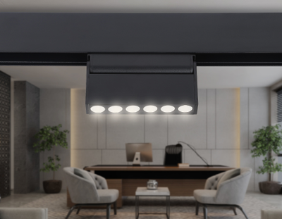 Светильник светодиодный трековый поворотный для шинопровода Magnetic GL 4040 BK черный IP20 6W 4200K 48V 24° 115*22*105