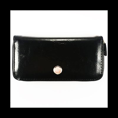 Кошелёк на молнии с металлической вставкой под логотип авто. Цвет: ЧЁРНЫЙ. С ЛИНЗОЙ