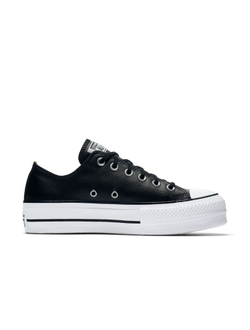 Кеды Converse Chuck Taylor All Star Lift Leather Low Top черные короткие кожаные 561681C