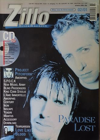 Zillo Magazine February 2001 Paradise Lost, Иностранные музыкальные журналы, Intpressshop