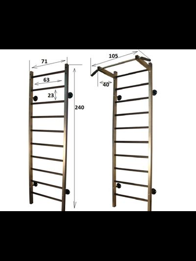 Шведская стенка PRO с турник-брусьями PRO и доской для пресса ДП