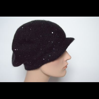 Кепка зимняя женская с пайетками Vizio Италия 6457 черная
